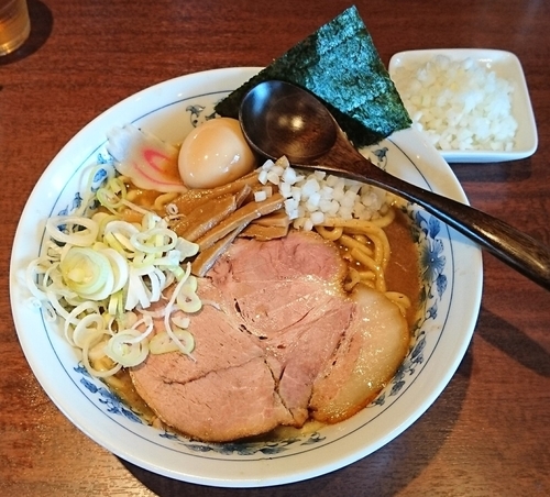 「濃厚中華そば＋味玉＋刻み玉葱」@特製もりそば 瑛の写真