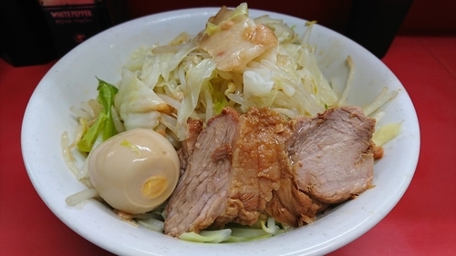 「汁なしラーメン＋味玉 ￥ 750」@ラーメン二郎 環七一之江店の写真