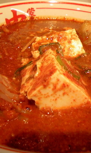 「北極ラーメン(麺抜き)＋辛やっこ」@蒙古タンメン中本 草加店の写真