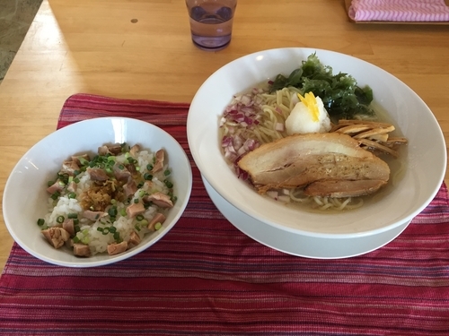 「貝と鶏の冷製塩そば ご飯付き」@中華蕎麦 一無庵の写真