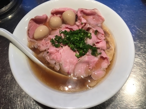 「煮干清湯醤油+肉増し+うずら／￥800+300+50」@さんじの写真