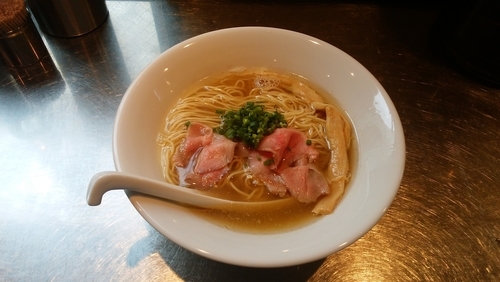 「煮干清湯(塩)＋和え玉」@さんじの写真