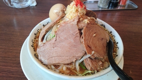 「豚野郎ラーメン+味玉 ニンニク」@重厚煮干中華そば 大ふく屋の写真