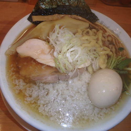 「ワハハ煮干しソバ(750円)、クーポン味玉」@中華そば ムタヒロ 大阪福島店の写真