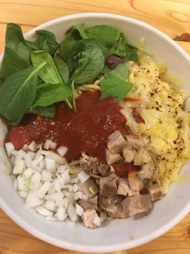 「シーフードトマト混ぜそば」@活龍まぜそば専門 天地の写真