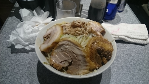 「大・豚ダブル(ヤサイマシアブラマシ)￥１２５０」@ラーメン宮郎の写真
