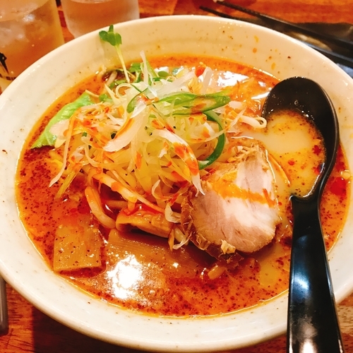 「白コク担々麺 辛さ3倍」@めん屋 まんまるの写真