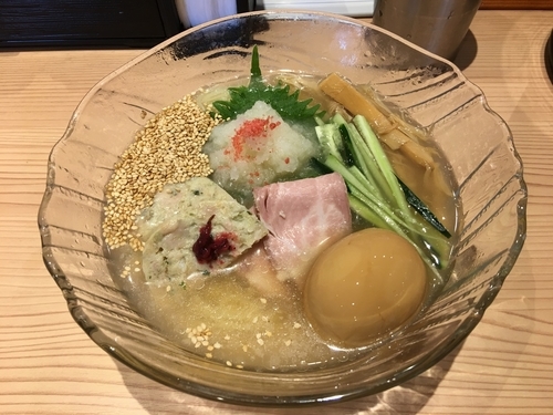 「限定 冷やし梅紫蘇そば 880円 味玉 100円」@鯛塩そば灯花 本店の写真