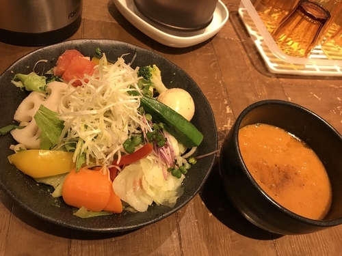 「1日分の野菜を食べる海老つけ麺&味玉」@海老鶏麺蔵の写真