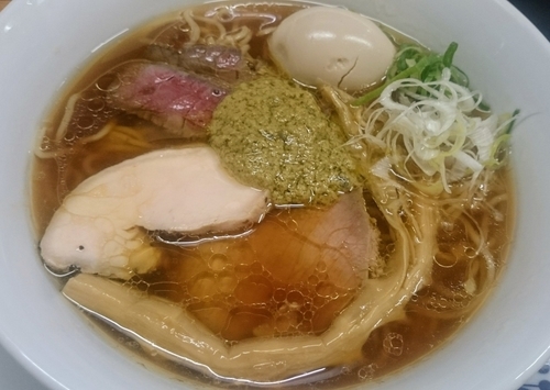 「特製醤油そば～牡蠣のアヒージョ添え」@中華そば 大井町 和渦の写真