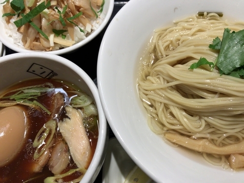 「味玉ツケメン(300g)＋メンマゴハン」@Ginger Noodle Spot 角栄の写真