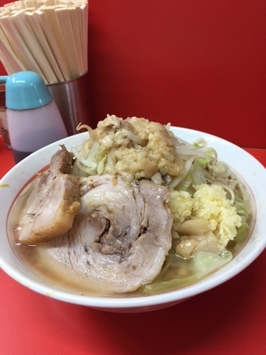 「小ラーメン　730円　「ニンニク｣｢アブラ」」@ラーメン二郎 京都店の写真