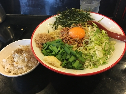 「時間限定 まぜそば 並(割り飯付) ¥780」@つけ麺専門店 三田製麺所 国分寺並木店の写真