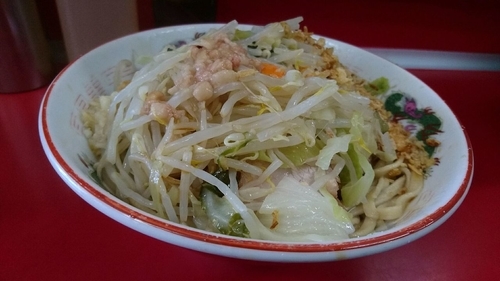 「汁なし 硬め少な目 脂」@ラーメン二郎 湘南藤沢店の写真