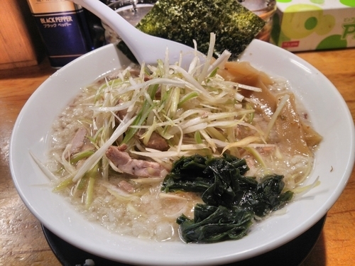 「ネギラーメン＋こってり(有料)」@ラーメンショップ椿 二本松店の写真