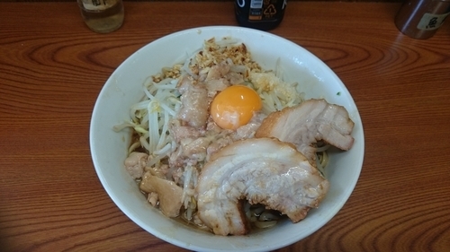 「小少な目汁無し　ニンニク脂」@ラーメン二郎 亀戸店の写真