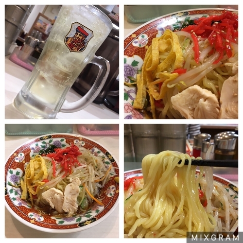 「ブラックニッカハイボール+五目冷し中華 黒酢醤油ダレ 大盛」@中華食堂 一番館 中野南口店の写真