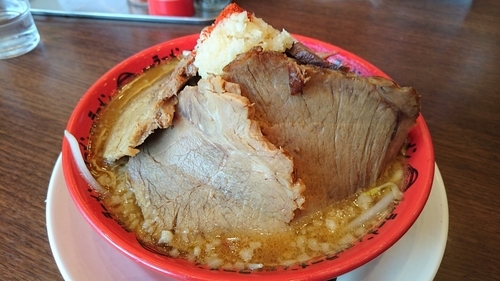 「味噌豚野郎ラーメン ニンニク」@重厚煮干中華そば 大ふく屋の写真