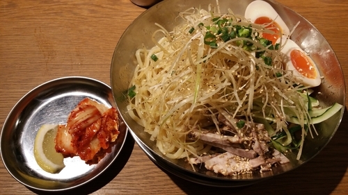 「汁なし冷やしネギそば+味玉+本日のごはん」@中華そば 二階堂の写真