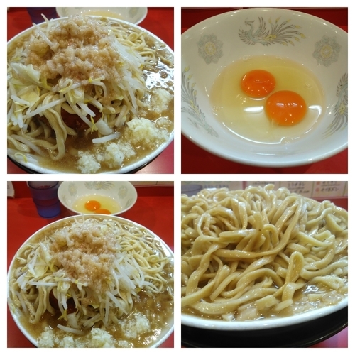 「大ラーメン（７００ｇ）＋極上生卵２個」@麺屋 桐龍の写真
