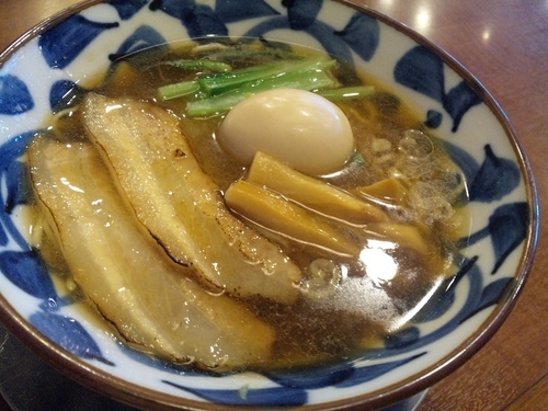 「味玉煮干し醤油らーめん　７３０円」@三宝亭 信州中野店の写真