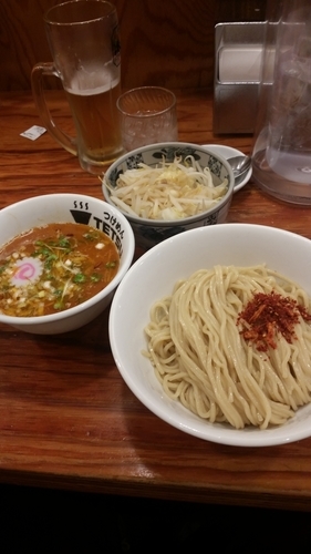 「野菜つけ麺並辛くする」@つけめん TETSU 所沢店の写真