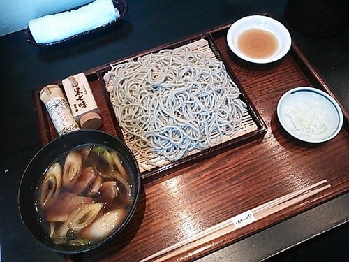 「つけ鴨＋[昼限定セット]穴子天」@蕎麦きり吟の写真