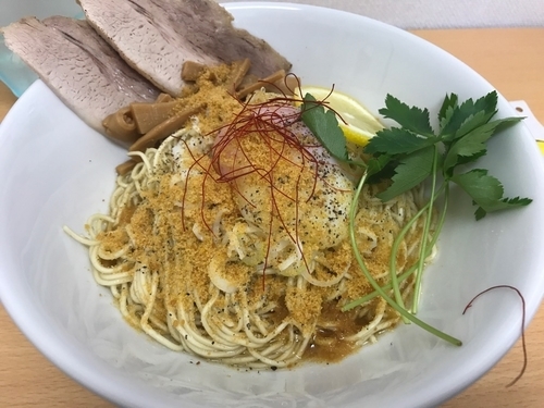 「【限定】ボッタルガまぜそば～温玉添え～　1,300円」@中華そば 蒼穹の写真