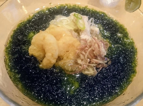 「生青のりの冷やしそば（限定、１０００円）＋ランチライス」@饗 くろ㐂の写真