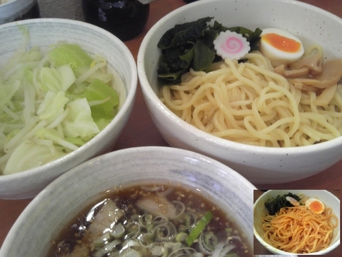 「つけ辛火油そば￥900・野菜￥100」@つけそば丸永 川越店の写真