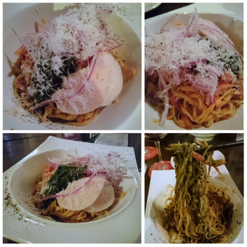 「トマトとジェノベーゼソースの和えそば」@古民家BAR HINATA 白山店の写真