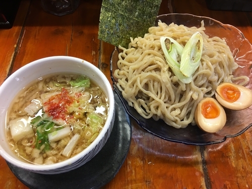 「冷やしつけ麺 780円 チャーシュー・メンマ各100円」@つけ麺 紫匠乃 門前仲町店の写真
