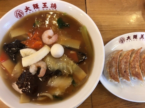 「広東麺セット1030円」@大阪王将 福島南バイパス店の写真