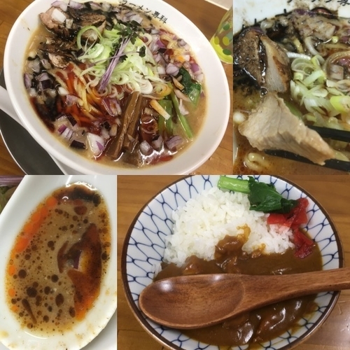 「6月平日夜限定 シックスセンス +スパイシーチキンカレー丼」@ラーメン専科 竹末食堂の写真
