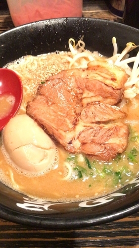 「味噌味玉+半ライス」@ら〜めん村田屋の写真