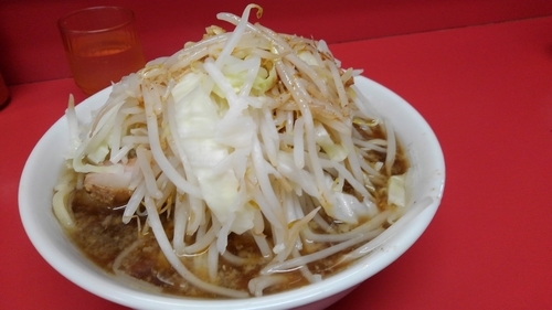 「小ラーメン 700円 (麺半分、ヤサイ・ニンニク・カラメ)」@ラーメン二郎 千住大橋駅前店の写真