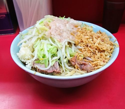 「ネギ汁なし」@ラーメン二郎 中山駅前店の写真