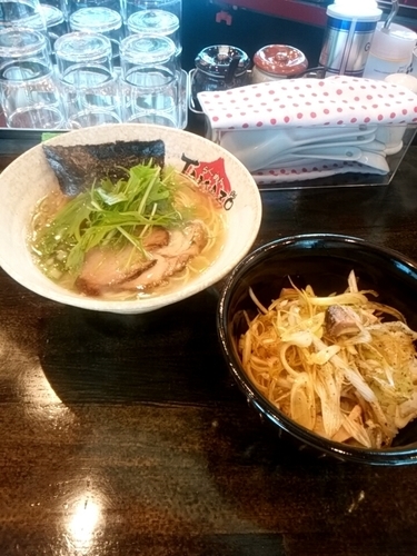「濃厚煮干ねぎ叉焼丼セット 1000円」@ら～めん TAMAZOの写真
