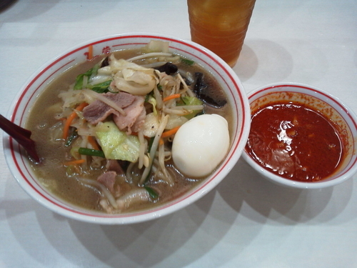 「醤油タンメン麺大盛810＋北極ス180＋卵60＋1050円」@蒙古タンメン 中本 上板橋本店の写真