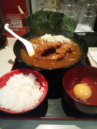 「うまこくタレカツカレーラーメン+小ライス（899円）」@麺屋ここいち うまこくカレーらーめん 秋葉原店の写真