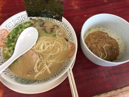 「らーめん+魚のトロトロ肉+和え玉700+180+150」@博多長浜らーめん 楓神の写真