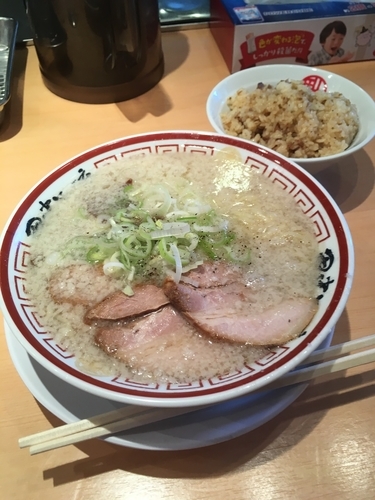 「中華そば 700円こってり  肉めし」@田中そば店の写真