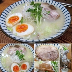 軍鶏塩白湯ラーメン 800円（手打ち麺）