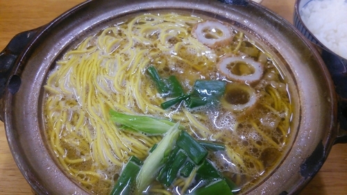 「鍋焼きラーメン（並）」@橋本食堂の写真