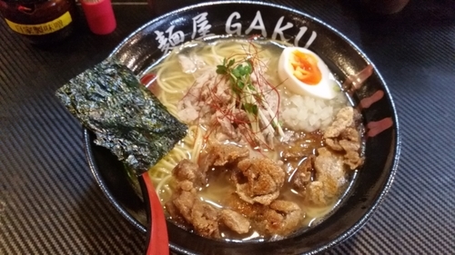 「鶏塩ラーメン中盛+締めライス」@麺屋GAKUの写真