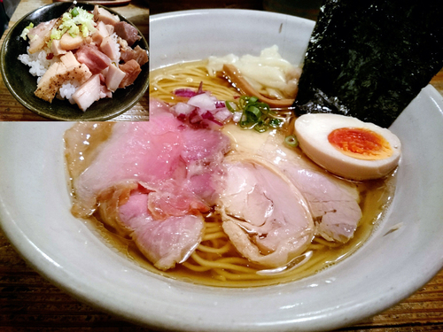 「特製にぼらあ+コロチャー小めし」@Homemade Ramen 麦苗の写真