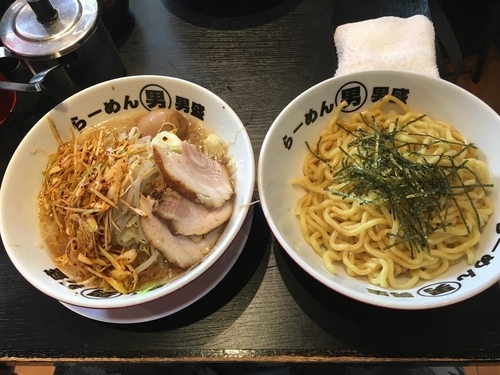 「つけ麺 温盛 ¥780 + 辛ネギ ¥120 + 味玉サービス」@らーめん男盛 本店の写真