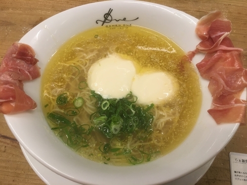 「らぁ麺生ハムフロマージュ 〜リゾット用ご飯付き〜 1180円」@Ramen ドゥエ Edo Japanの写真