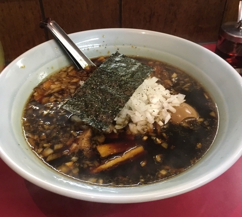 「チャーシューメン やくみ 煮玉子」@ラーメンつち家の写真