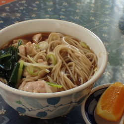 鴨南ばんそば730円＋もりそば520円